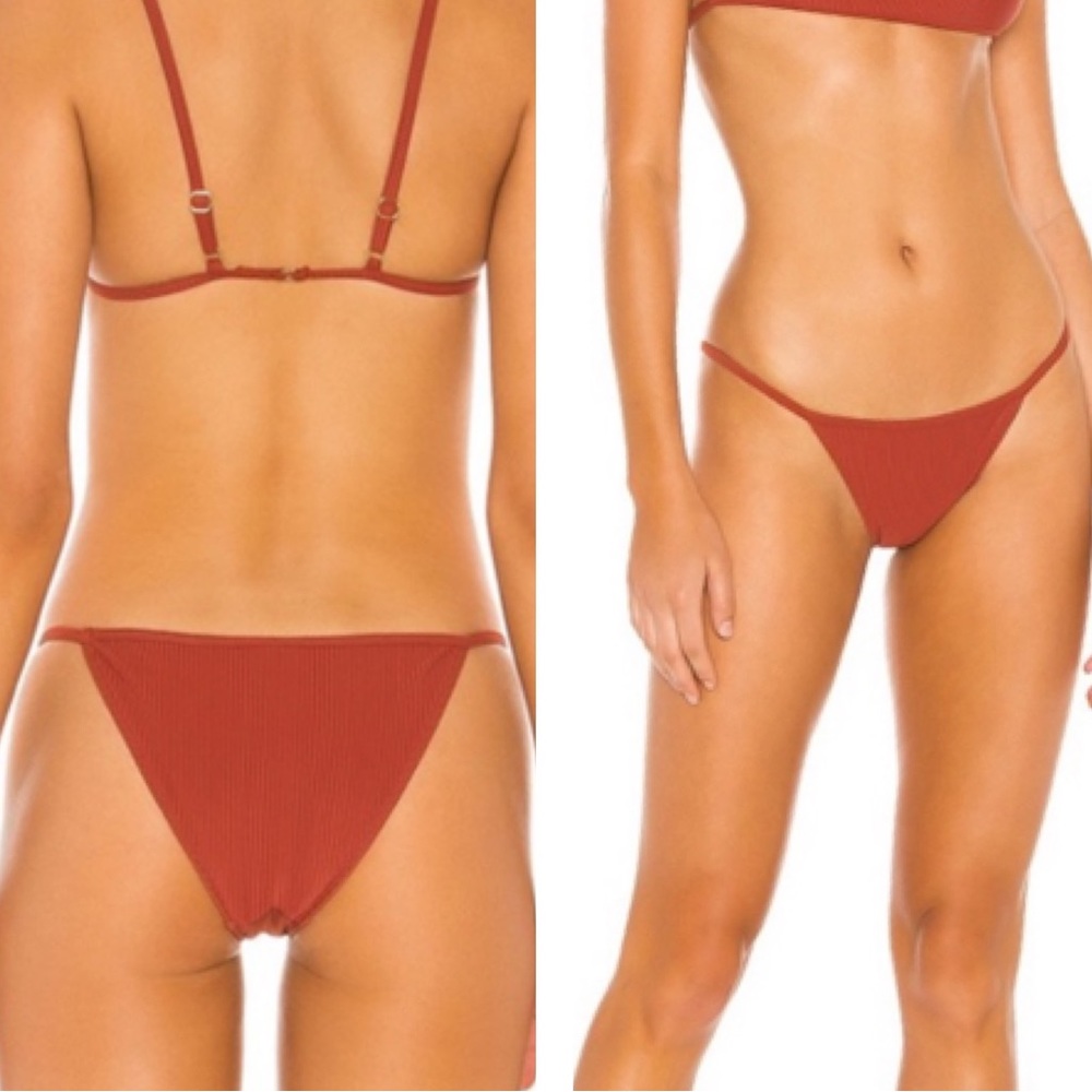 Revolve x Lovewave navy blue ribbed Angie bikini bottoms NWT, size large - Picture 12 of 12